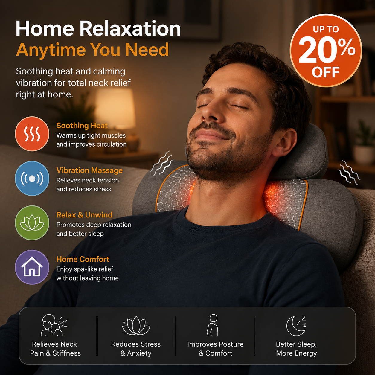SMART Neck Support Pillow Massager