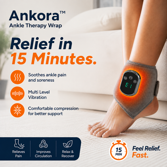 Ankora™ Ankle Therapy Wrap – Rechargeable Heat & Vibration Massager