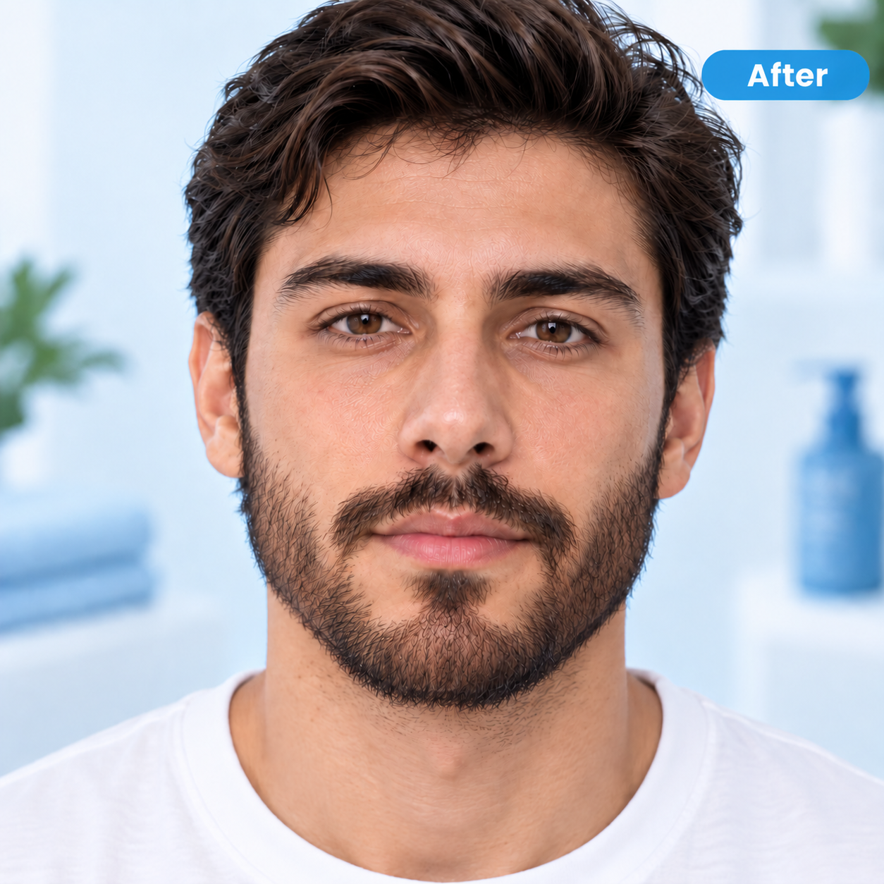 After beard appearance