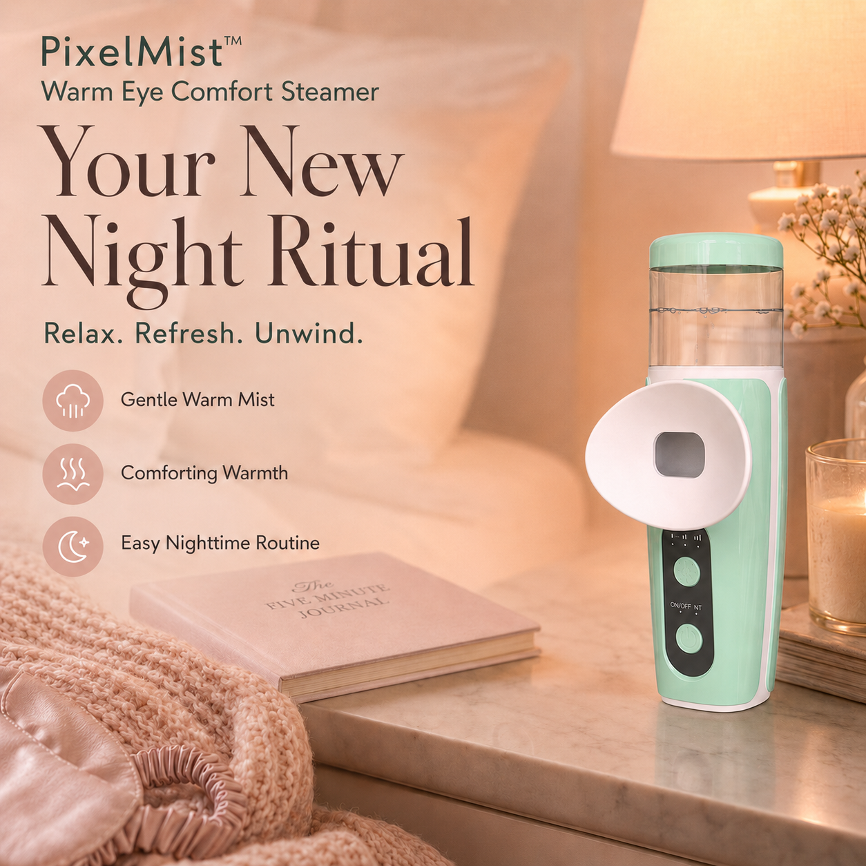 PixelMist™ Eye Comfort Steamer – Warm Mist Eye Relaxation Device